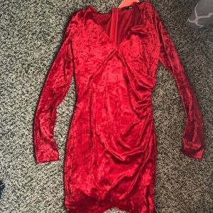 Red velvet dress